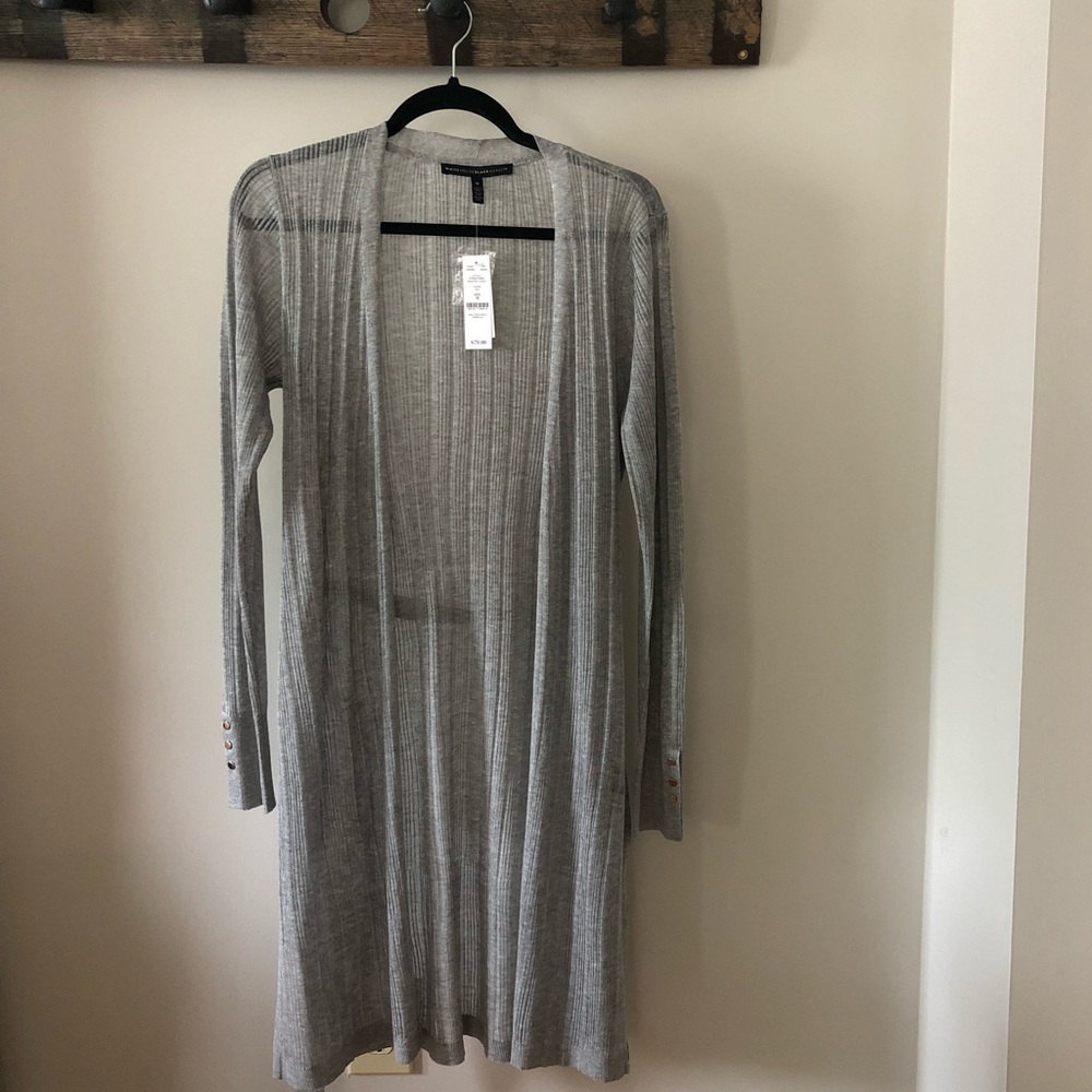 White House Black Market Light Grey Cardigan